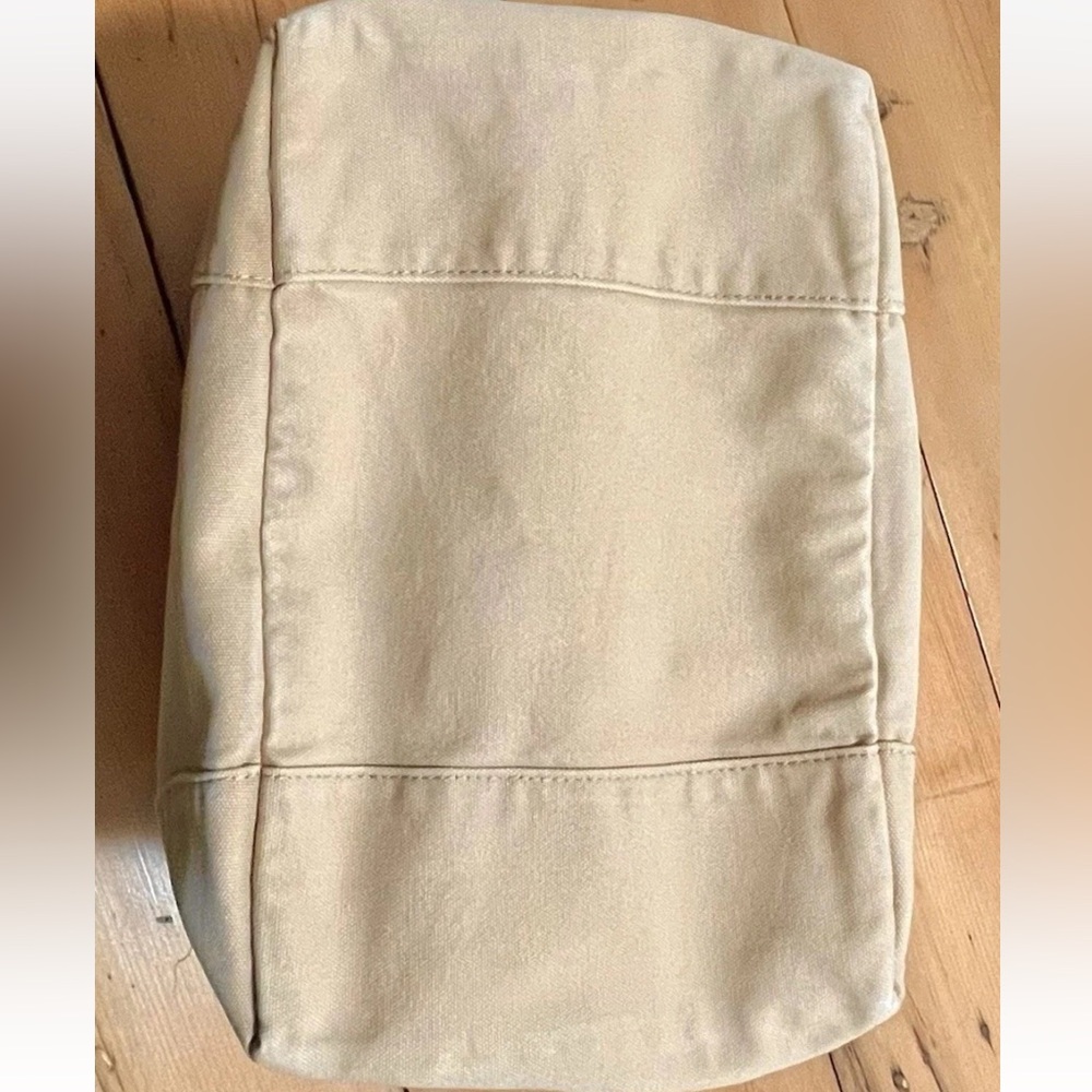 Vintage J.CREW Cotton Canvas Tote Bag - Tan Khaki Large Snap Thick - Picture 8 of 15